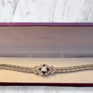 Elegant Silver and Blue Women's Sterling Bracelet